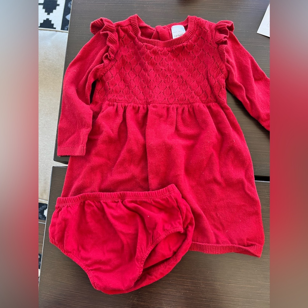Red light sweater, material dress